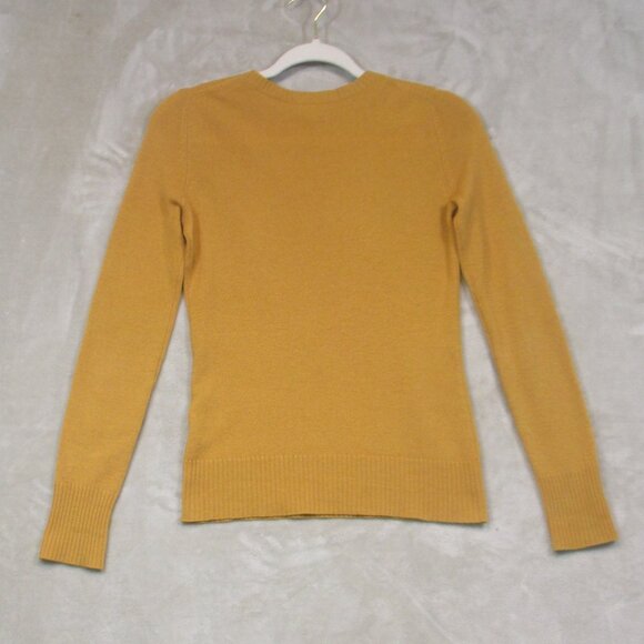 Hayden Womens Cashmere Crew Neck Long Sleeve Pullover Sweater Mustard Yellow XS - Picture 2 of 7